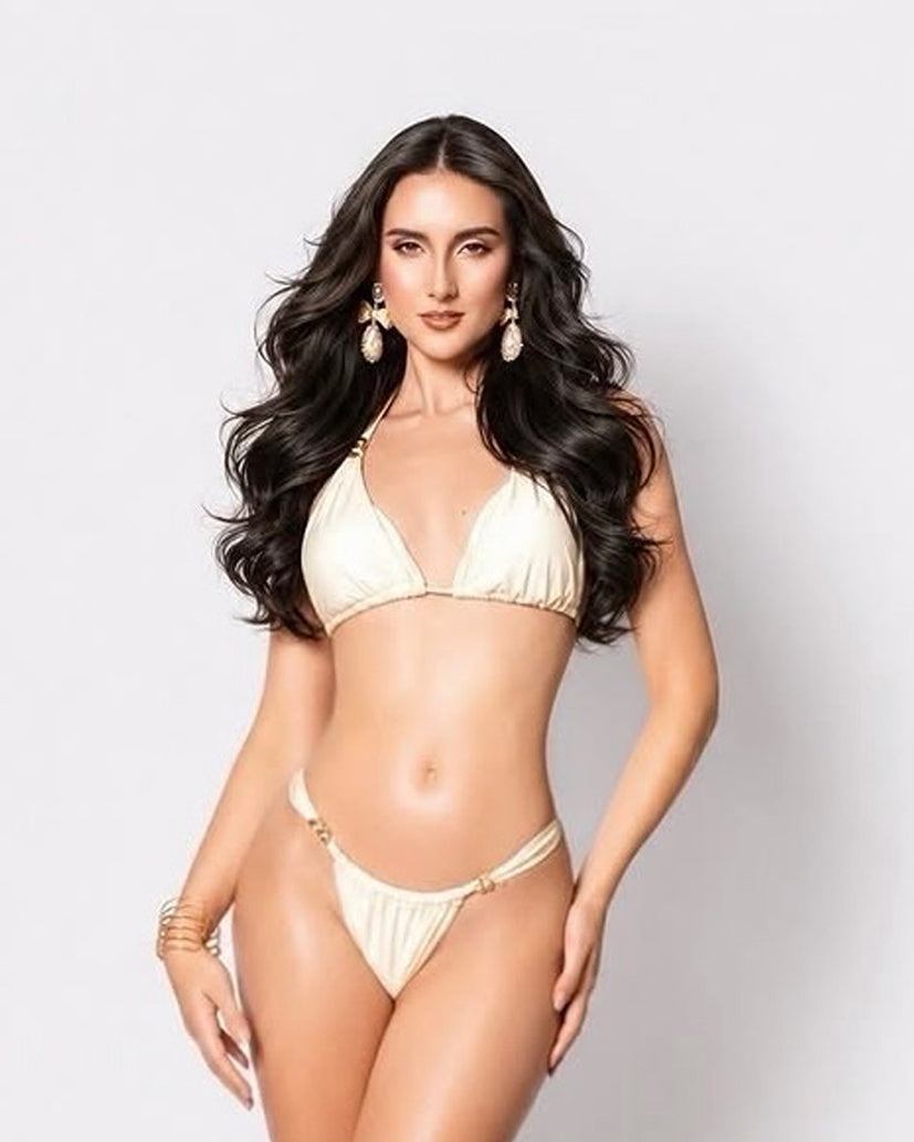 Bikini elegante blanco crema