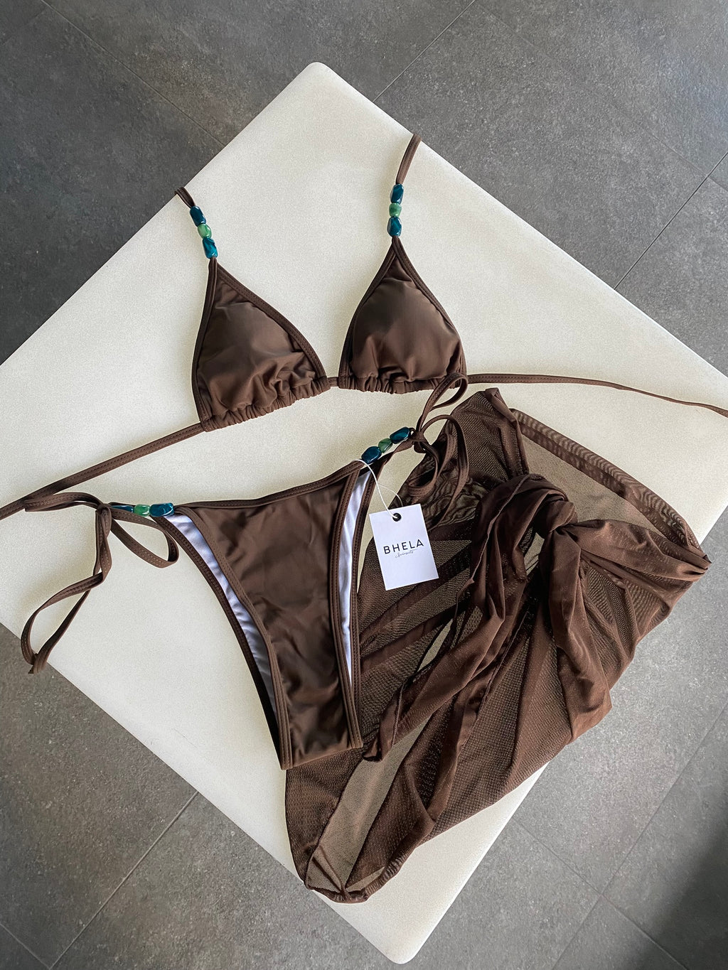 Conjunto Jade 3 Piezas Café