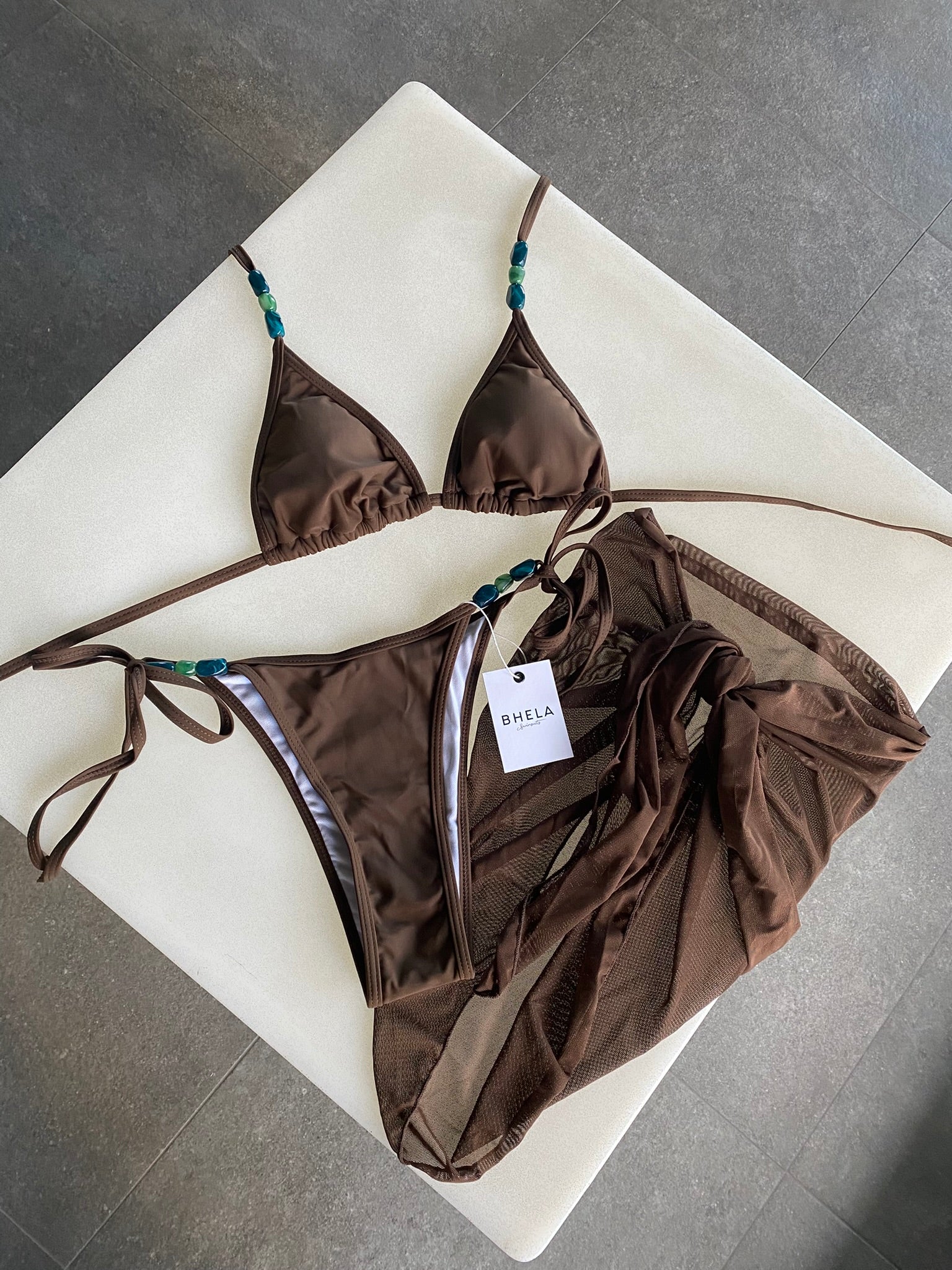 Conjunto Jade 3 Piezas Café