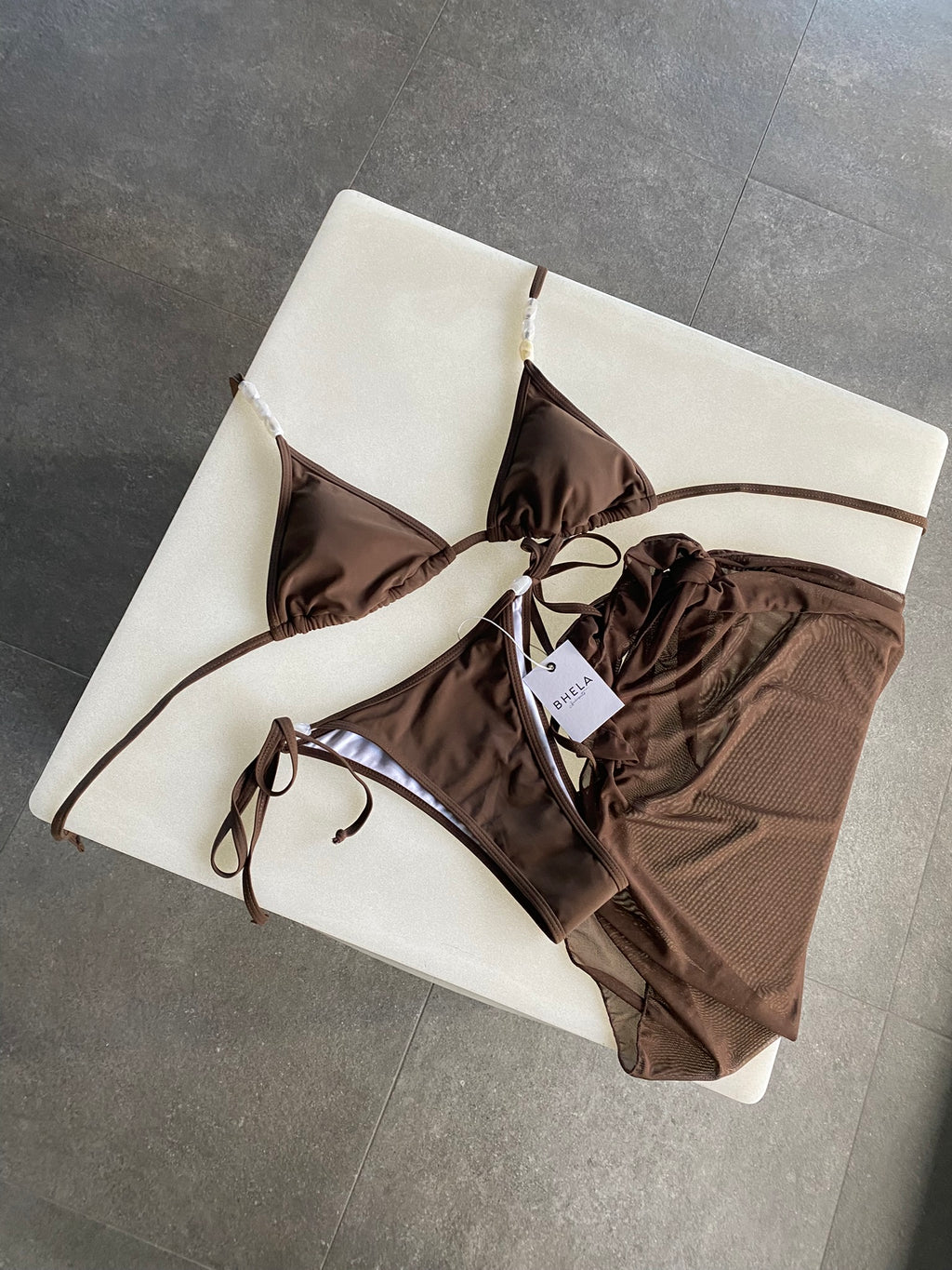 Conjunto Selenita 3 Piezas Marrón
