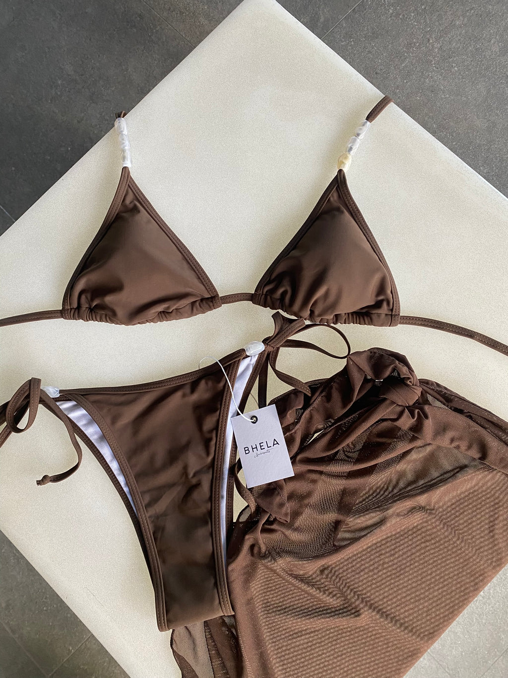 Conjunto Selenita 3 Piezas Marrón