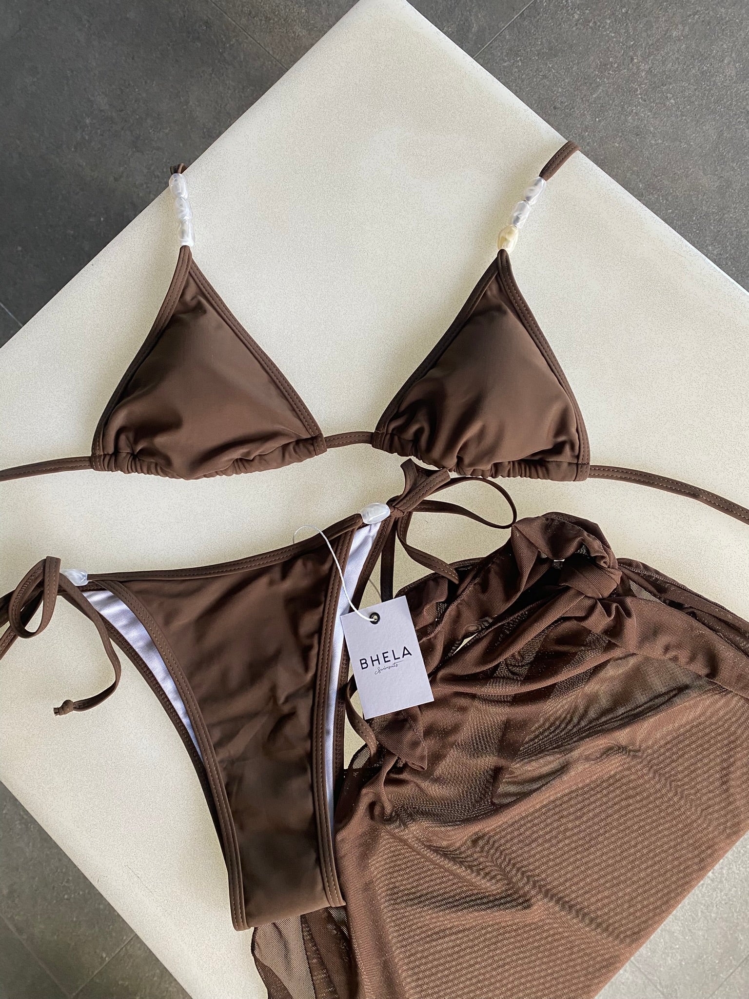 Conjunto Selenita 3 Piezas Marrón