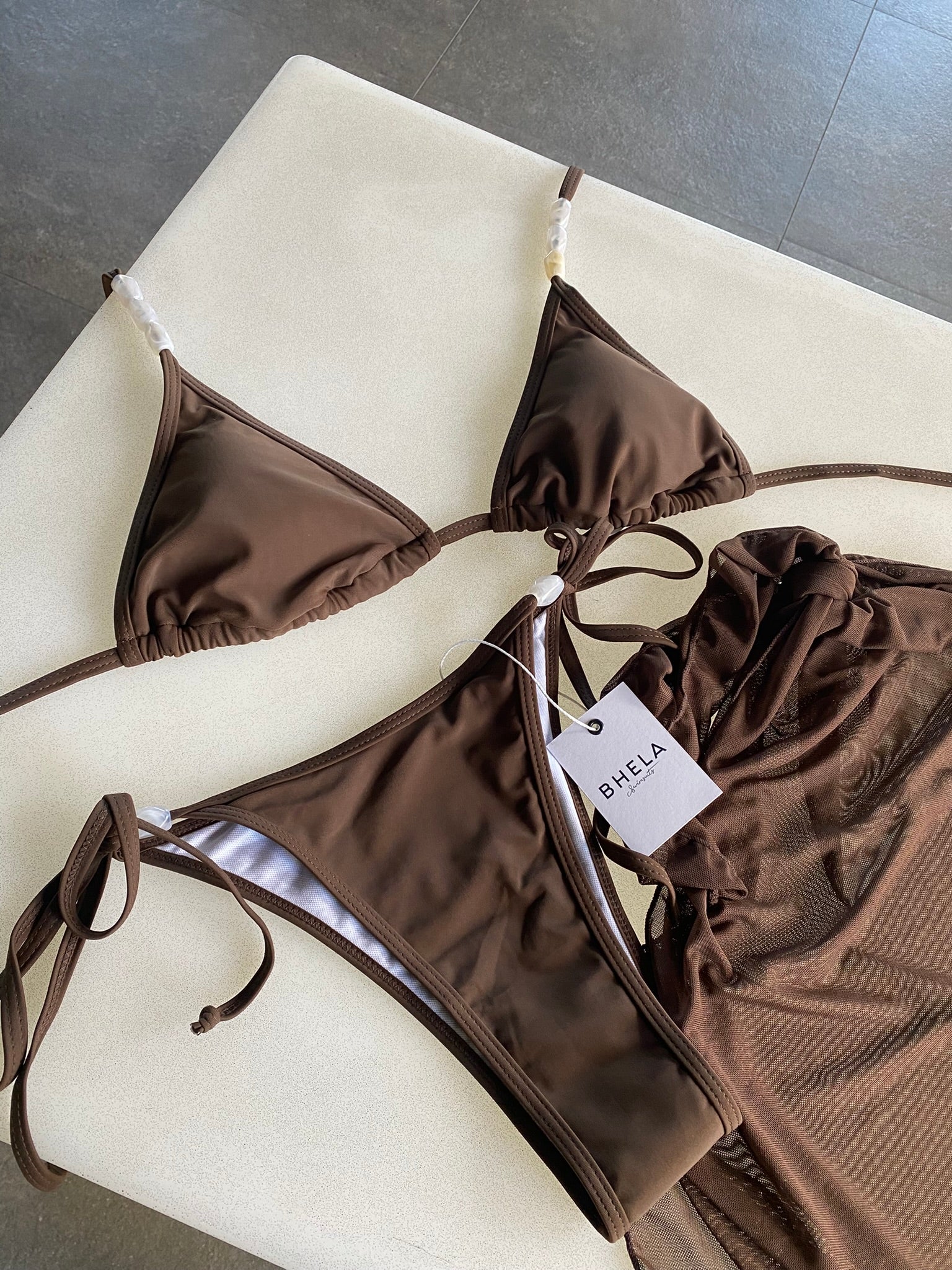 Conjunto Selenita 3 Piezas Marrón