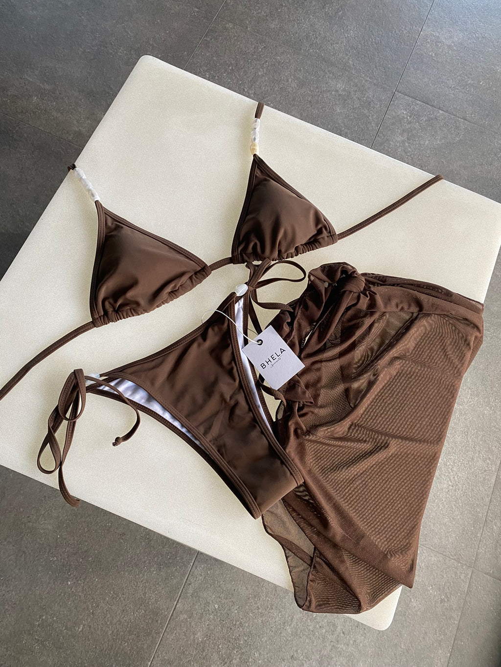 Conjunto Selenita 3 Piezas Marrón