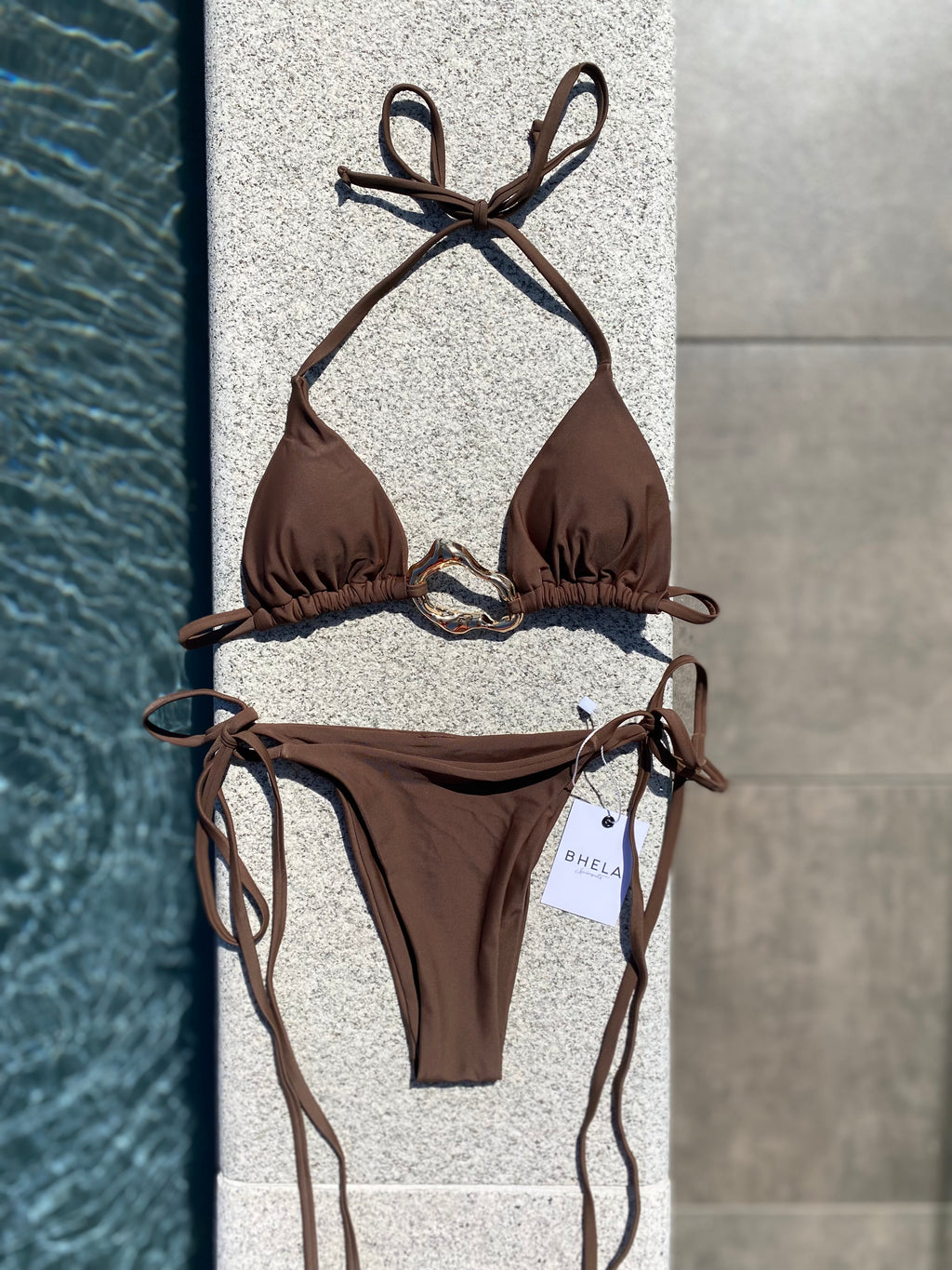 Set 3 piezas mini falda Café